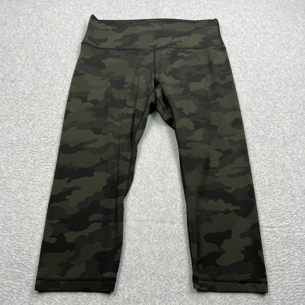 Lululemon Align High-Rise Crop 21" Women's 14 Green Camo Nulu Leggings W6BOVS